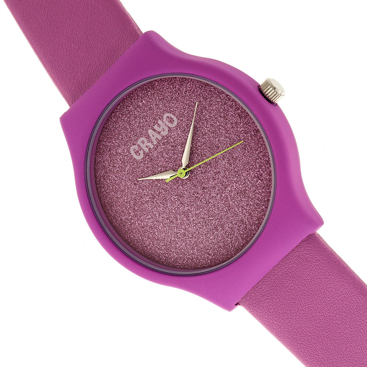 Crayo Glitter Unisex Watch Hot Pink Band Hot Pink Case  display picture 2
