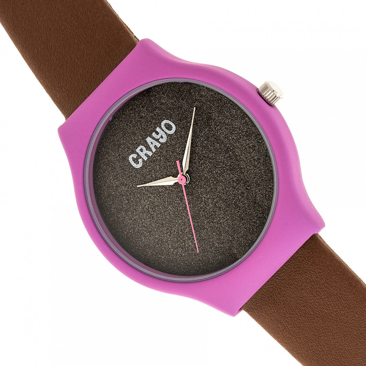 Crayo Glitter Unisex Watch - Hot Pink/Brown - CRACR4502