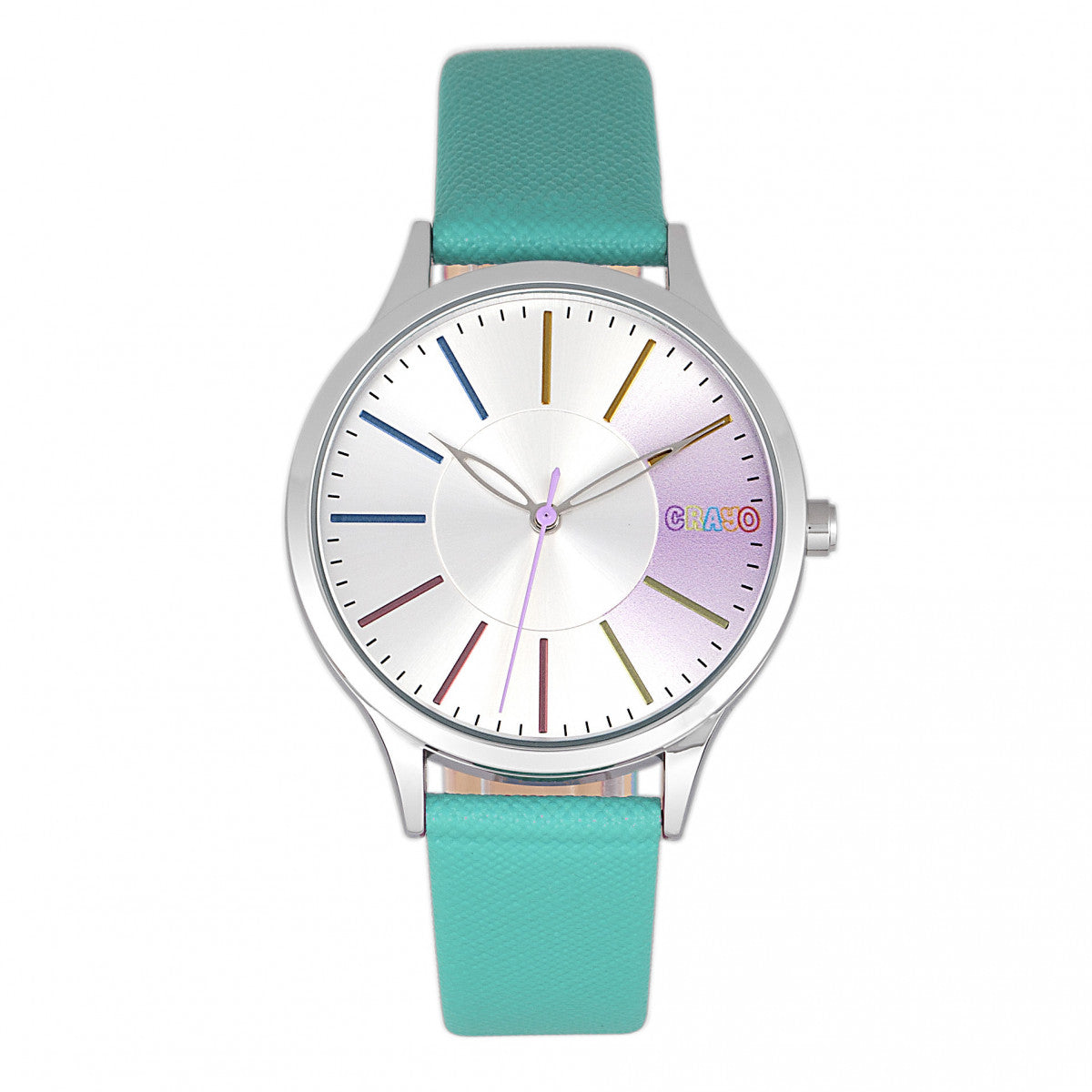 Crayo Gel Unisex Watch Teal Band Silver Case CRACR5102 