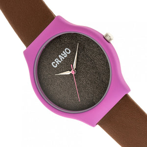 Crayo Glitter Unisex Watch - Hot Pink/Brown - CRACR4502