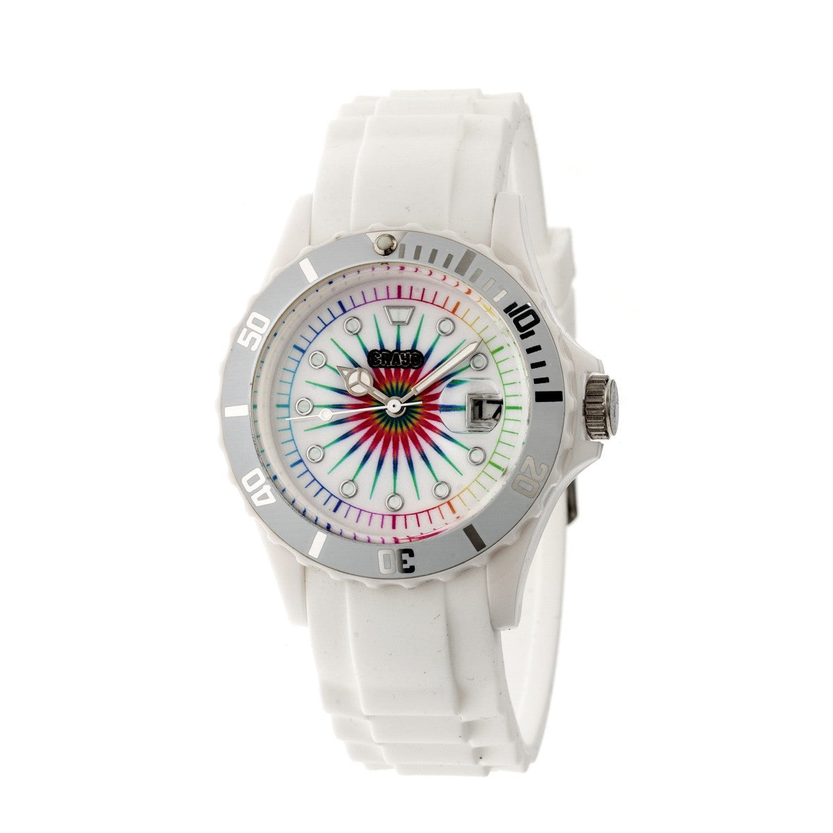 Crayo Shrine Unisex Watch w/ Magnified Date - White - CRACR3001