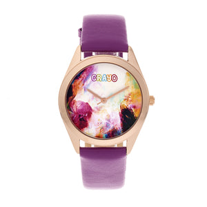 Crayo Graffiti Unisex Watch - Rose Gold/Purple - CRACR4006