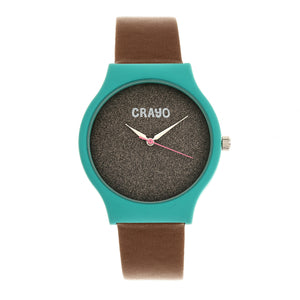 Crayo Glitter Unisex Watch - Teal/Brown - CRACR4505