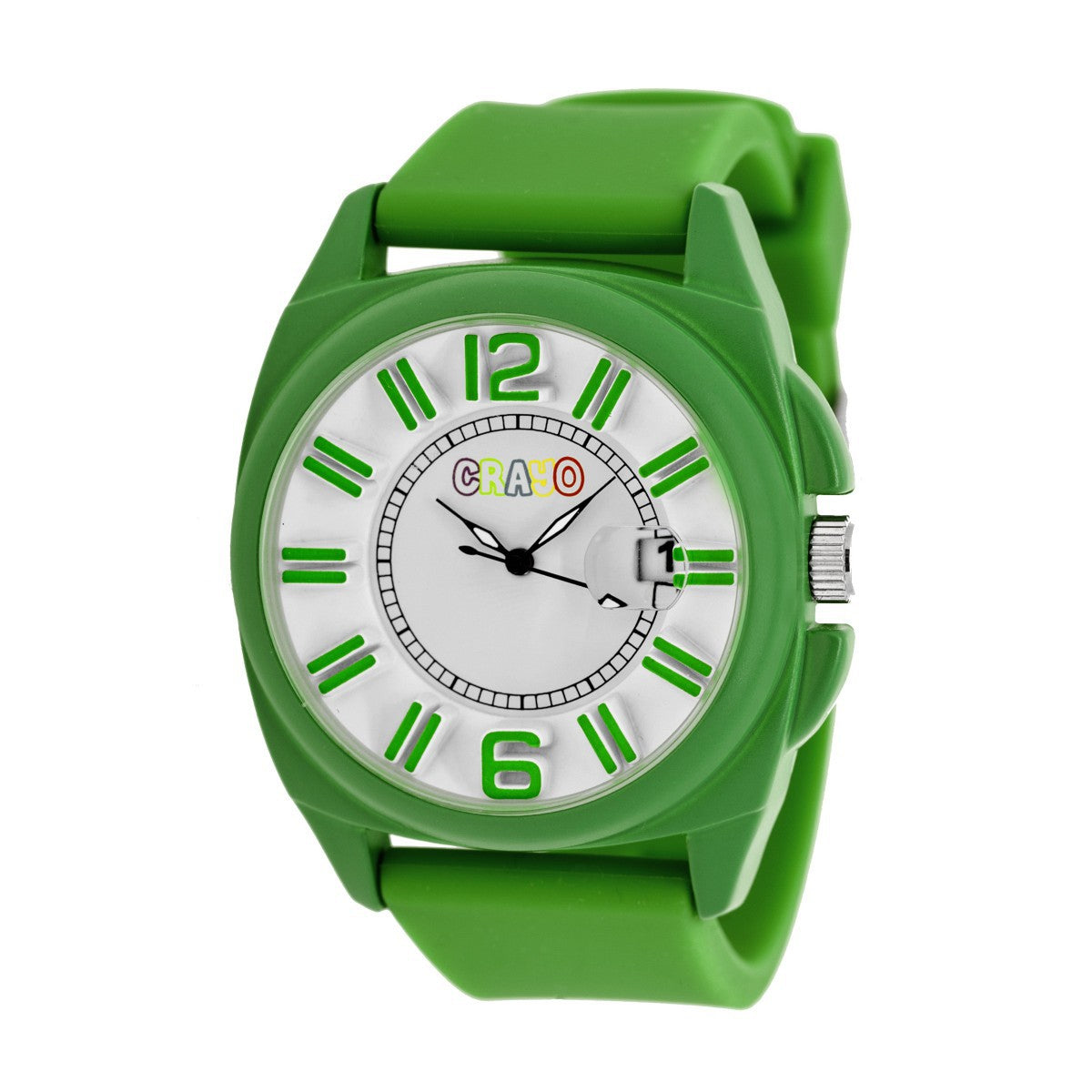 Crayo Sunset Unisex Watch w/Magnified Date - Green - CRACR3306